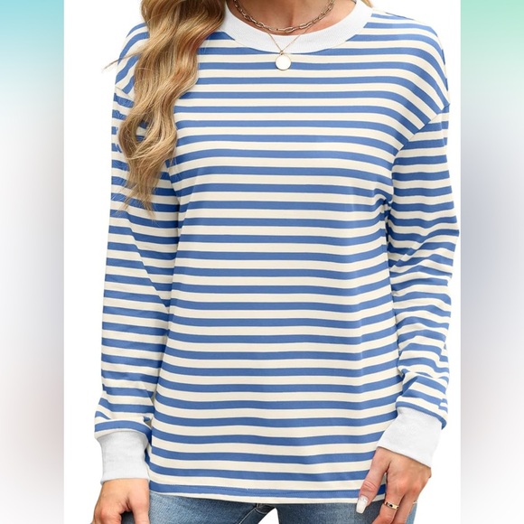 wiholl Tops - Womens Tunic Top Long Sleeve Crewneck size Medium preppy stripe like new